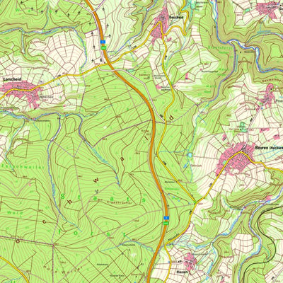 Landesamt für Vermessung und Geobasisinformationen Rheinland-Pfalz Beuren (Hochwald) (1:25,000) digital map