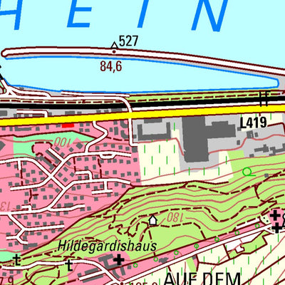 Landesamt für Vermessung und Geobasisinformationen Rheinland-Pfalz Bingen am Rhein (1:25,000) digital map