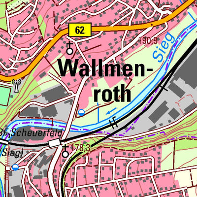 Landesamt für Vermessung und Geobasisinformationen Rheinland-Pfalz Katzwinkel (Sieg) (1:25,000) digital map