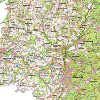 Landesamt für Vermessung und Geobasisinformationen Rheinland-Pfalz Pirmasens (1:100,000) digital map