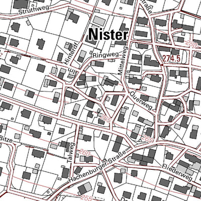 Landesamt für Vermessung und Geobasisinformationen Rheinland-Pfalz Streithausen (1:5,000) digital map