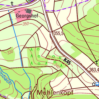 Landesamt für Vermessung und Geobasisinformationen Rheinland-Pfalz Wallhausen (1:25,000) digital map