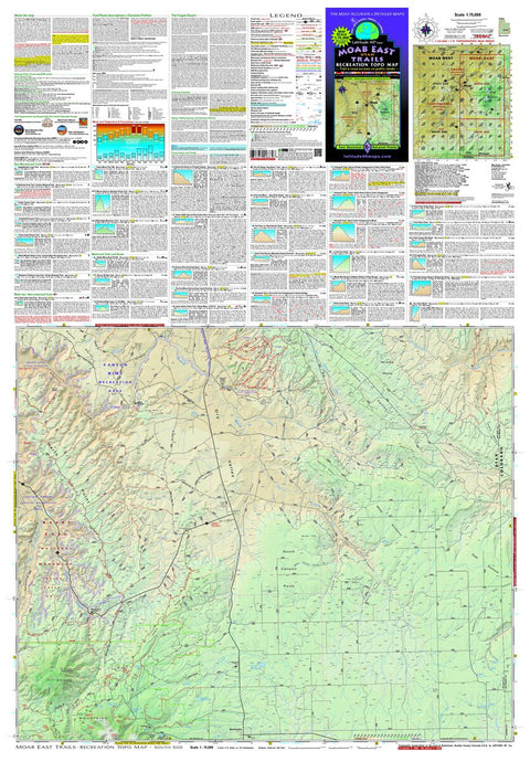 Latitude 40° maps Moab East Trails Map-6th Edition (Front) bundle exclusive