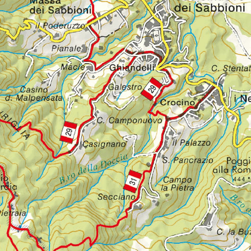Chianti - Hiking Trails Map by Litografia Artistica Cartografica