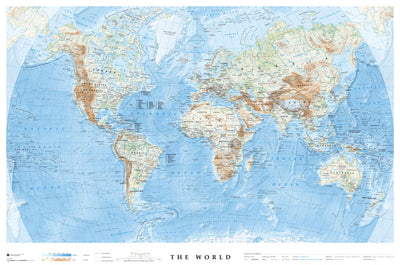 Litografia Artistica Cartografica The World - Physical digital map