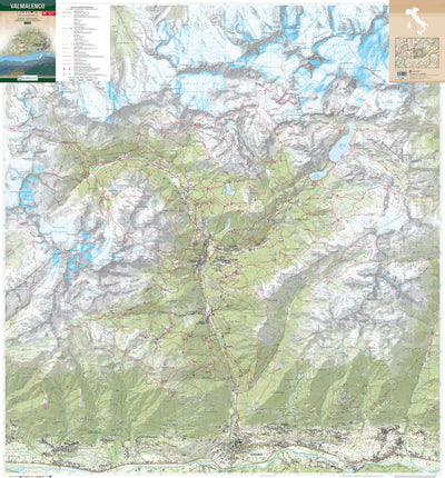 Litografia Artistica Cartografica Valmalenco Hiking Trails digital map