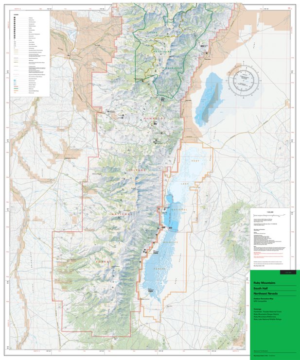 Ruby Mountains South Half Map by Map Design Studio | Avenza Maps