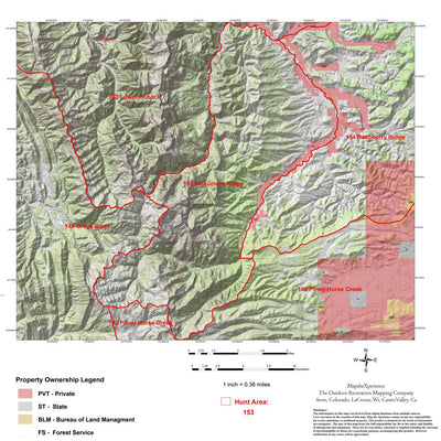 Map the Xperience Wyoming Deer Hunt Area 153 - Hunt Wyoming digital map