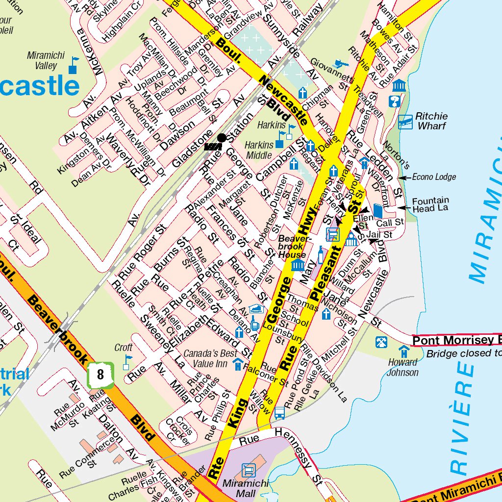 Miramichi, NB Map by Mapmobility Corp. Avenza Maps