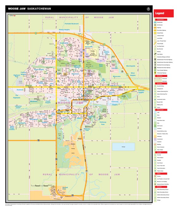 Moose Jaw, SK Map by Mapmobility Corp. | Avenza Maps