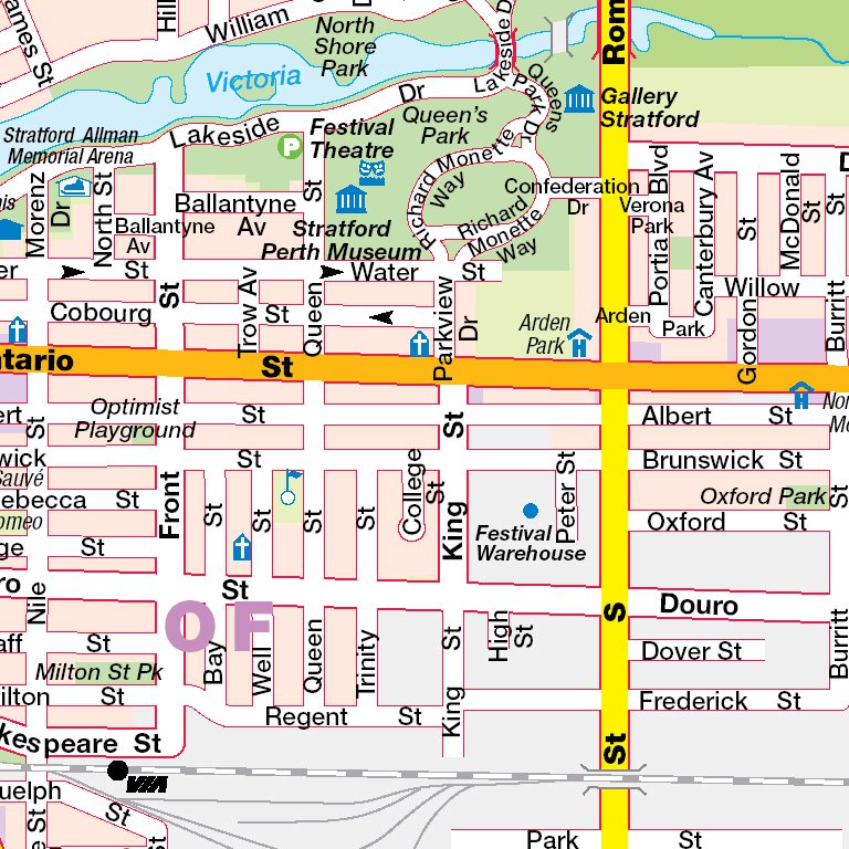 Stratford ON Map By Mapmobility Corp Avenza Maps