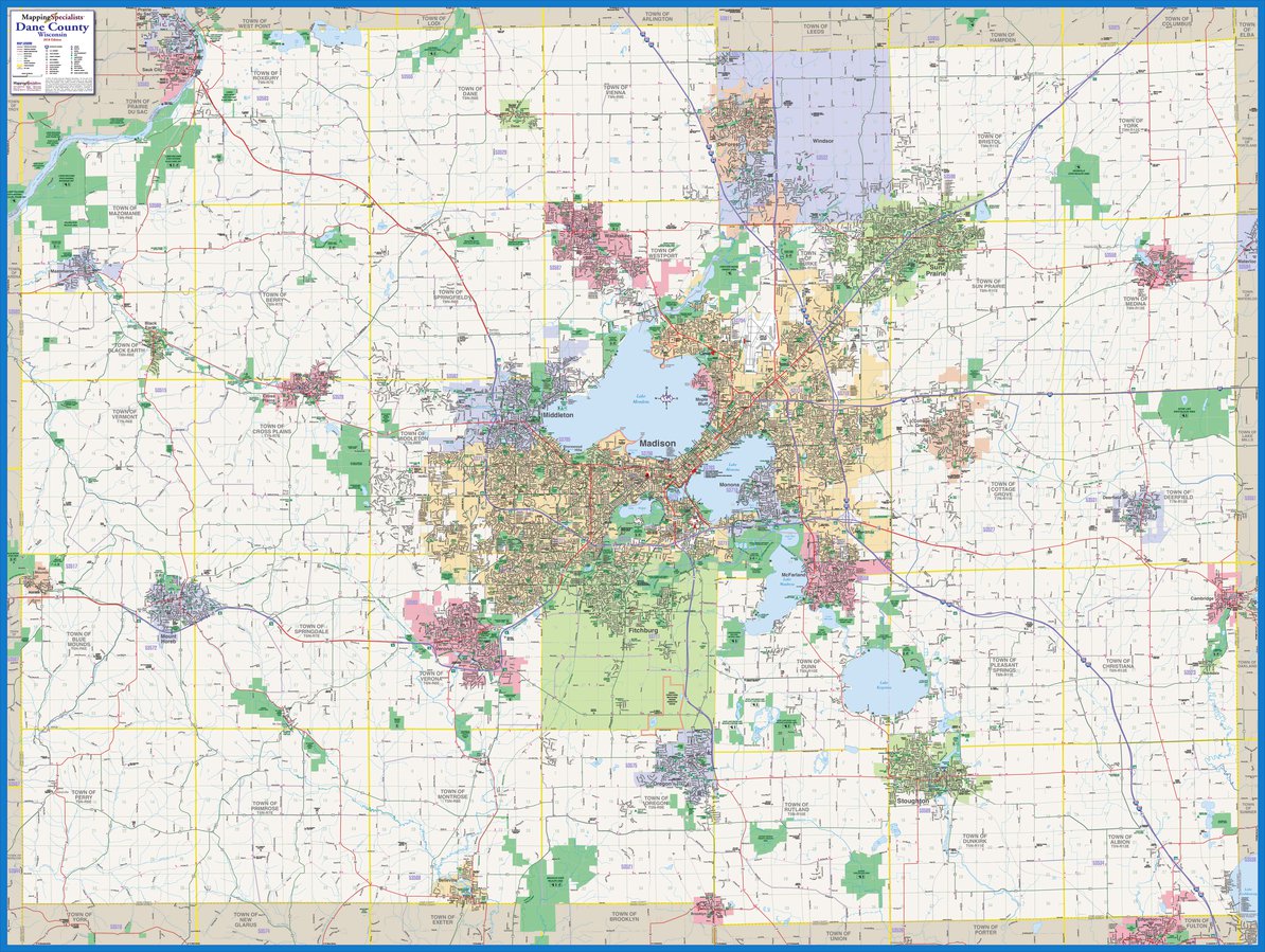 Dane County, WI Map By Mapping Specialists, Ltd | Avenza Maps