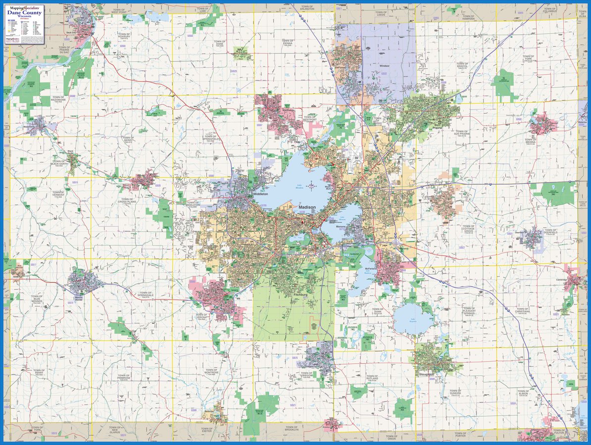 Dane County, WI Map by Mapping Specialists, Ltd Avenza Maps