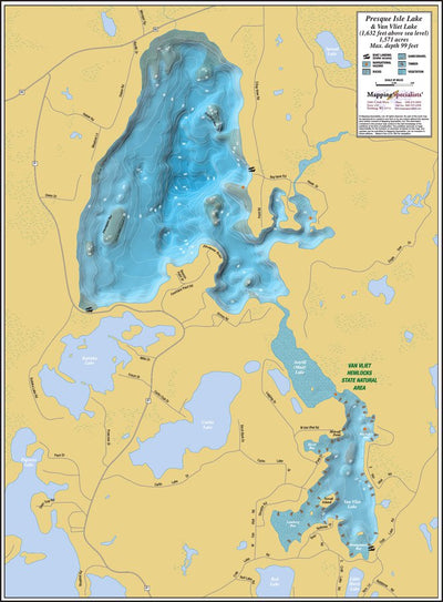 Mapping Specialists, Ltd Presque Isle Lake & Van Vliet Lake digital map