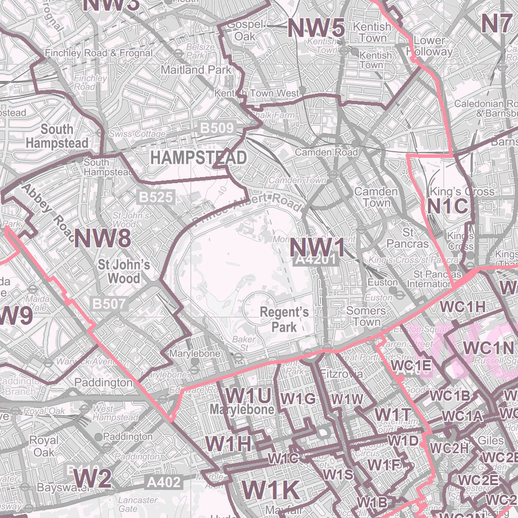 Postcode District Map: Greater London by Maps International | Avenza Maps