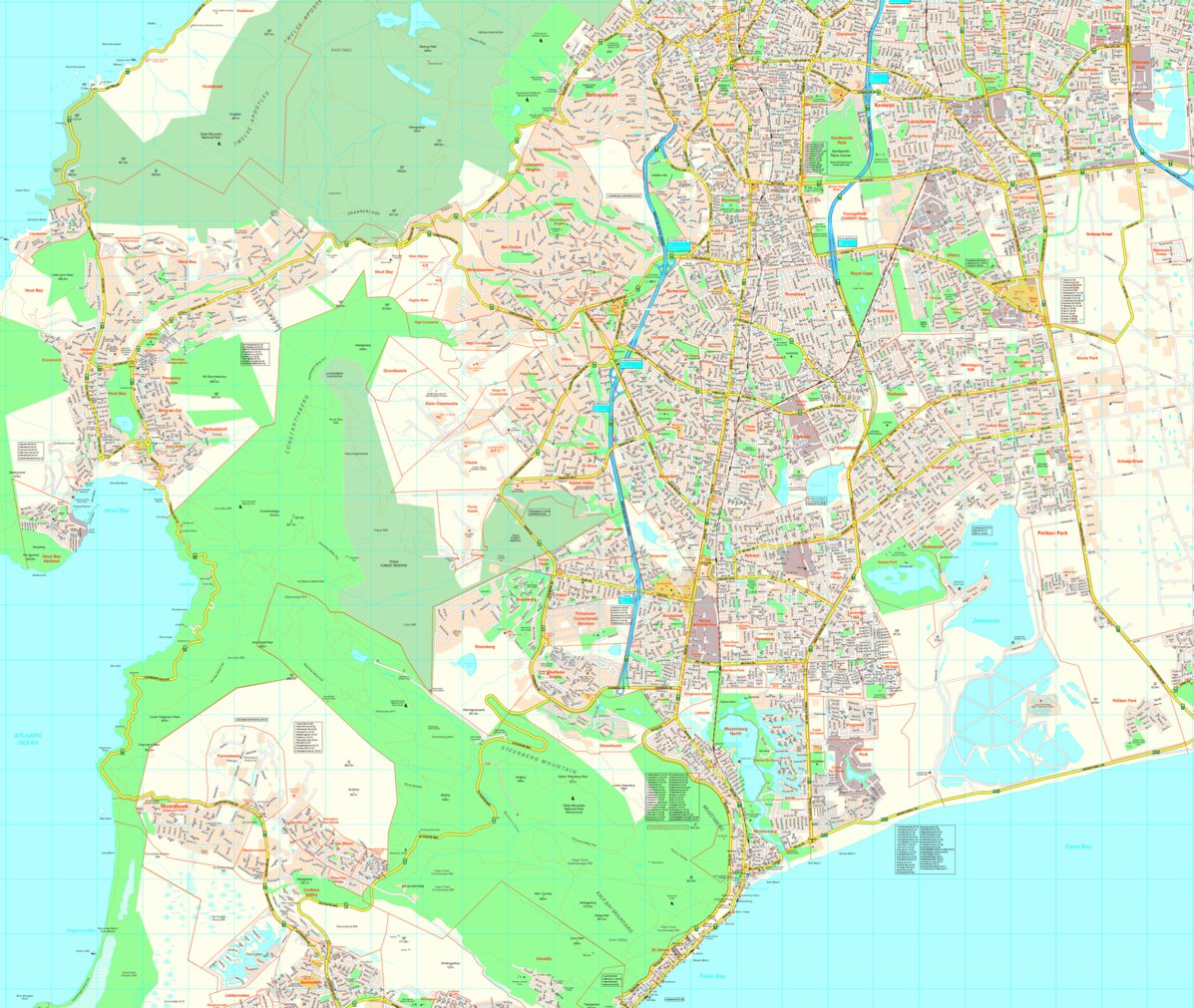 Cape Town StreetMap South Map By MapStudio Avenza Maps Cape Town StreetMap South Map By MapStudio Avenza Maps