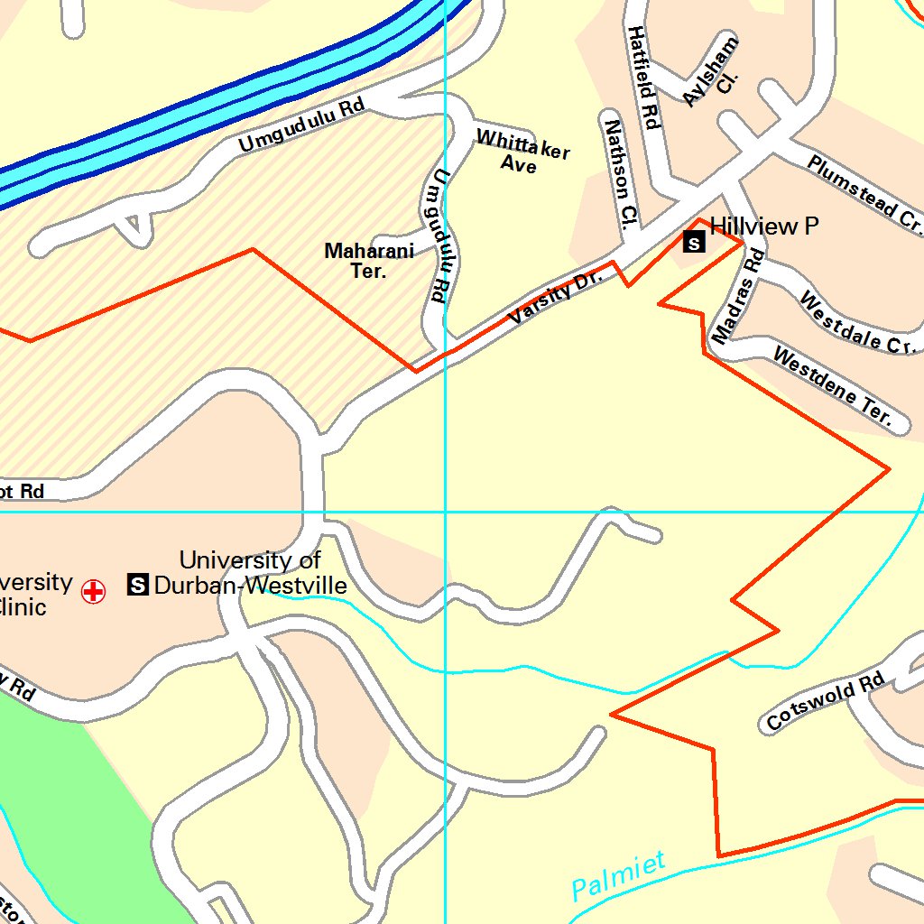 Derben Map Durban StreetMap - North Map by MapStudio | Avenza Maps