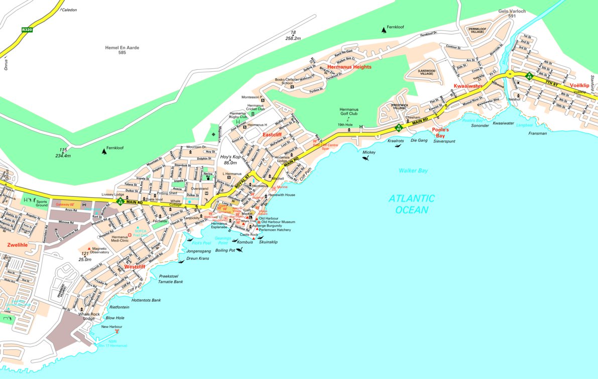 Hermanus Rounabout Hermanus Map by MapStudio | Avenza Maps