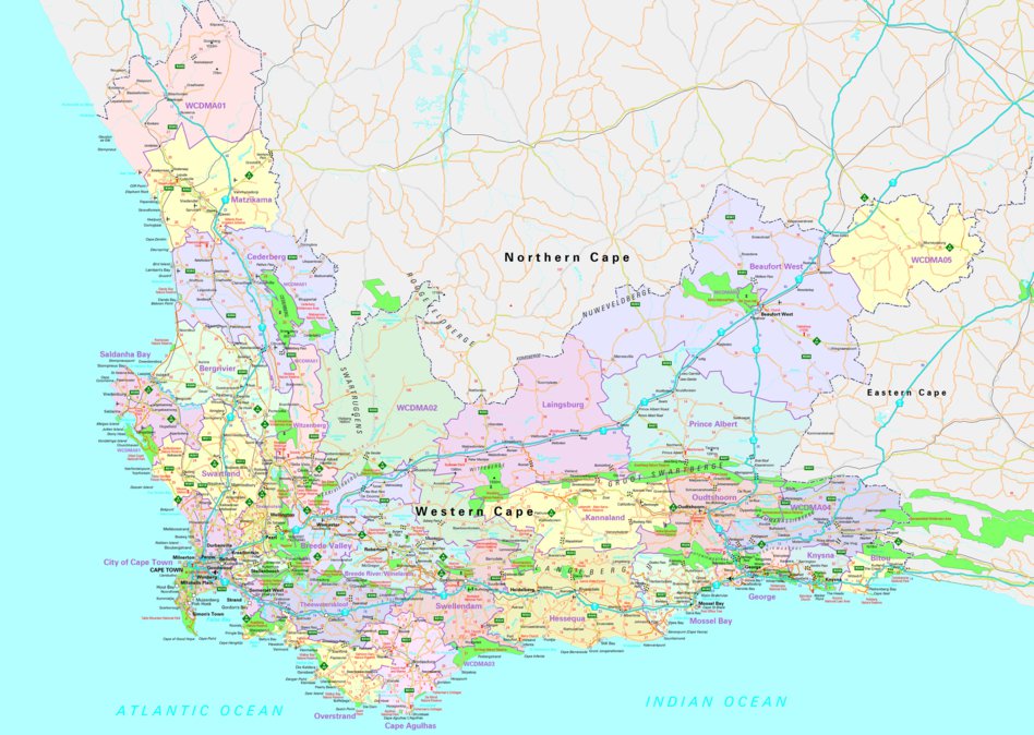 Western Cape Map by MapStudio