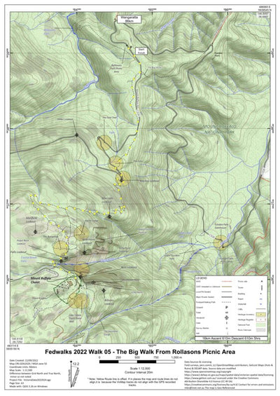 Martin Norris FedWalks2022 - Walk05 - The Big Walk - from Rollasons Falls digital map