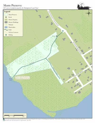 Mattapoisett Land Trust Munn Preserve Trail Map digital map