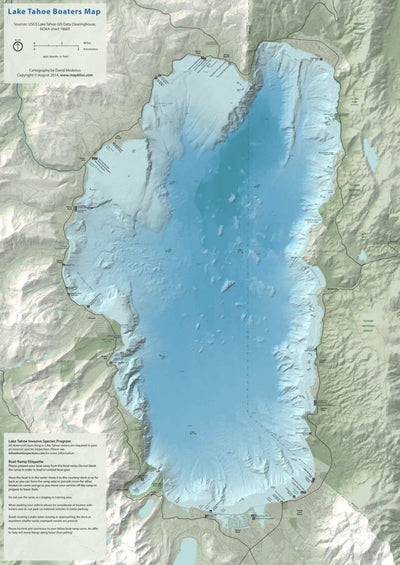 Medeiros Cartography - mapbliss.com Lake Tahoe Boaters Map digital map