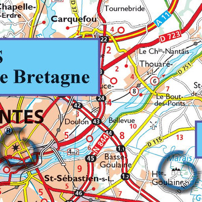 Michelin Carte Chateaux De La Loire (Ex Vallee Des Rois) Inset Nantes bundle exclusive