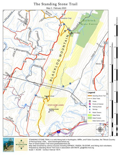 Mid State Trail Association, Inc. Standing Stone Trail Map 2 digital map