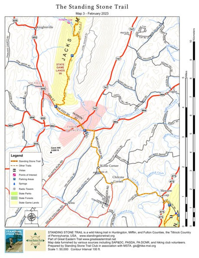Mid State Trail Association, Inc. Standing Stone Trail Map 3 digital map