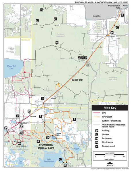 Blue Ox and Alvwood Squaw Lake OHV Trails, MNDNR Map by Minnesota ...