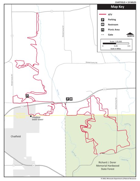 Chatfield Atv Trails, Mndnr Map By Minnesota Department Of Natural 