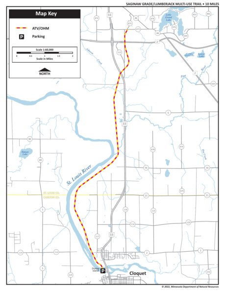 Saginaw Grade Lumberjack OHV Trails, MNDNR Map by Minnesota Department ...