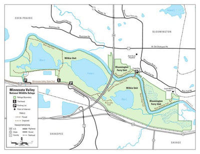 Minnesota Valley National Wildlife Refuge MNVNWR Bloomington Ferry and Wilkie Units digital map