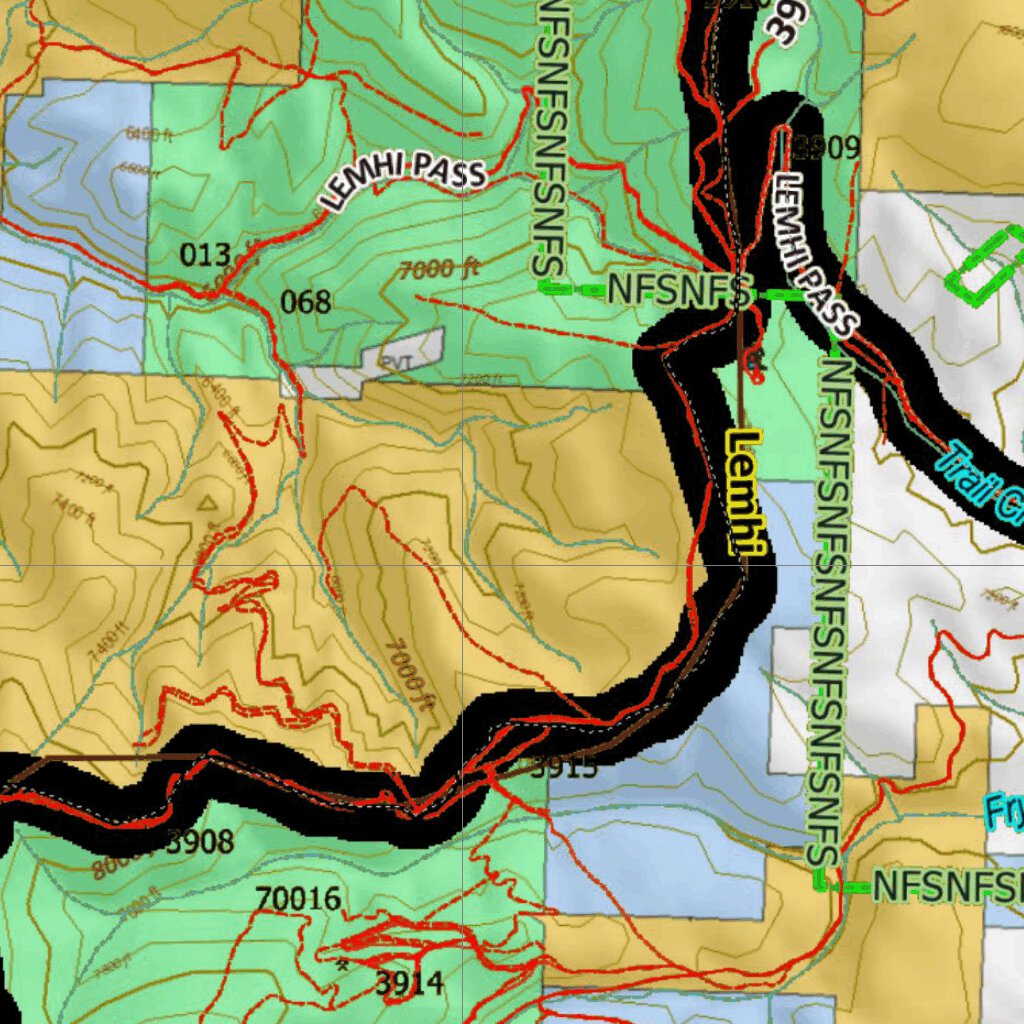 Montana Elk Hunting District 329 Land Ownerhip Map Map By Montana ...