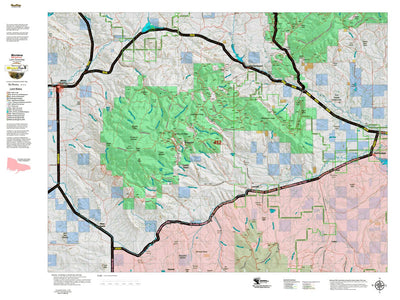 Montana HuntData LLC Montana Elk Hunting District 452 Land Ownerhip Map digital map