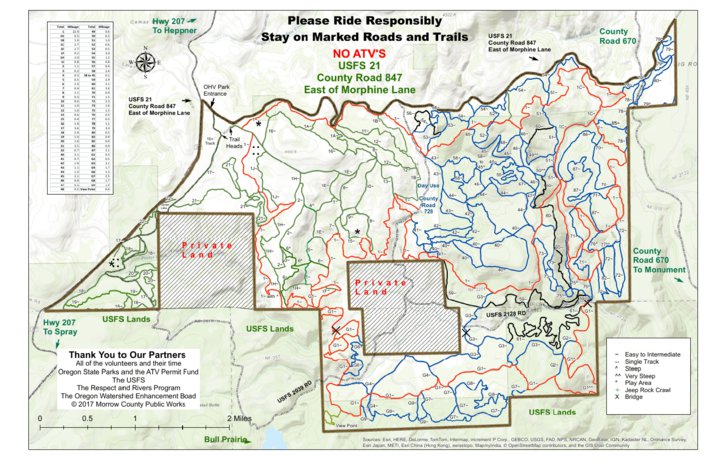 Morrow Grant County Ohv Park All Terrain Vehicle Trail Map By Morrow