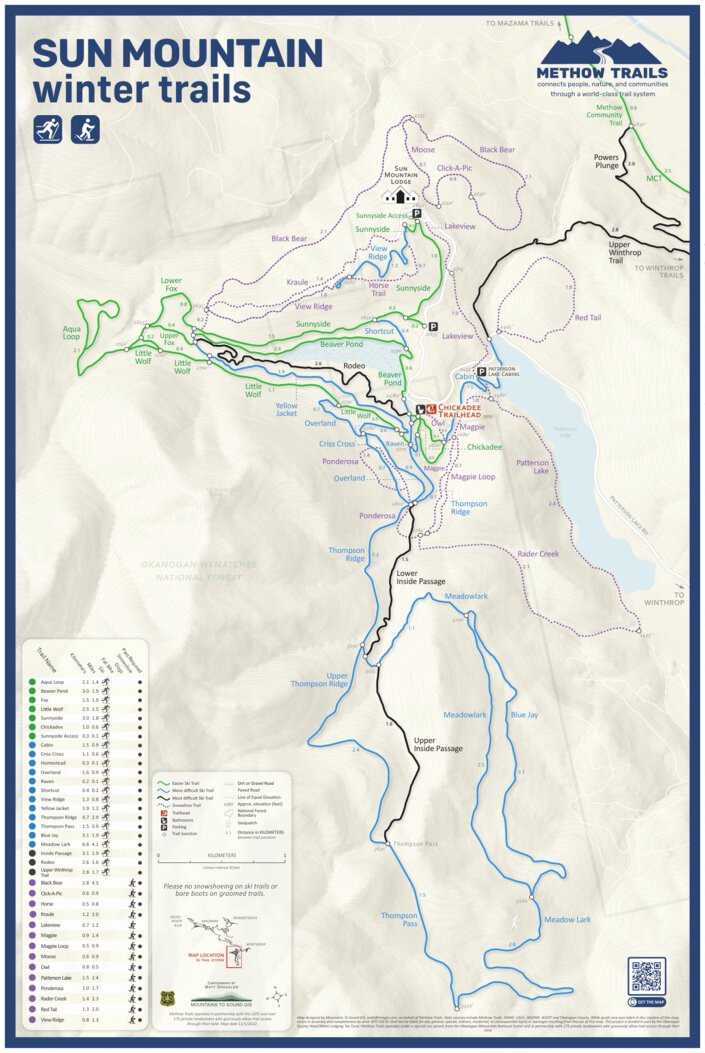 Sun Mountain Area Winter Trails Map by Mountains To Sound GIS llc ...