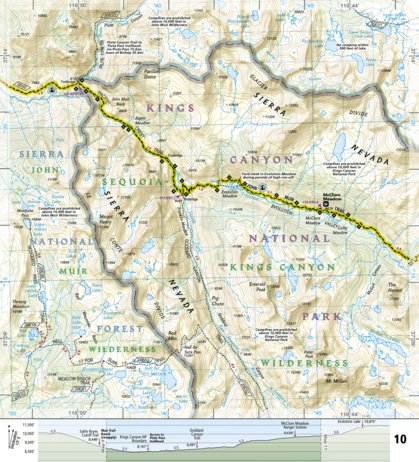National Geographic 1001 John Muir Trail (map 10) digital map