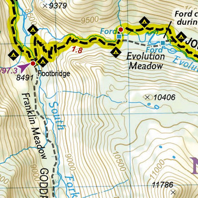 National Geographic 1001 John Muir Trail (map 10) digital map