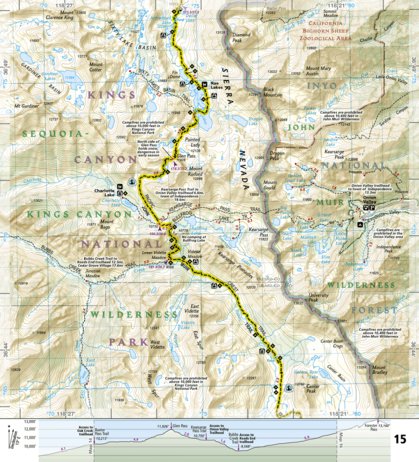 National Geographic 1001 John Muir Trail (map 15) digital map