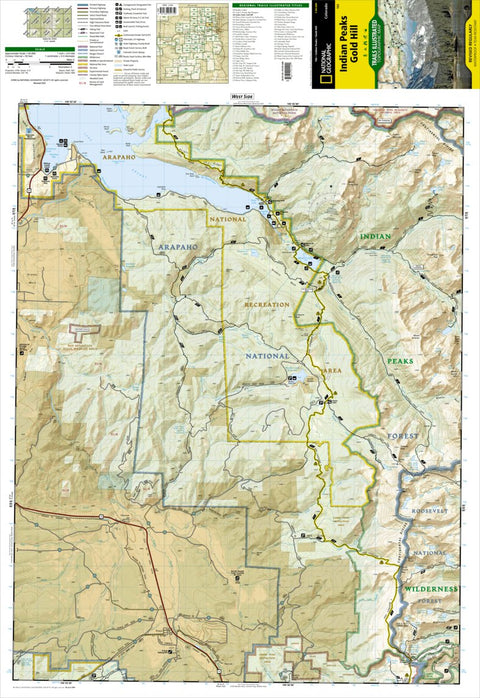 National Geographic 102 Indian Peaks, Gold Hill (west side) digital map