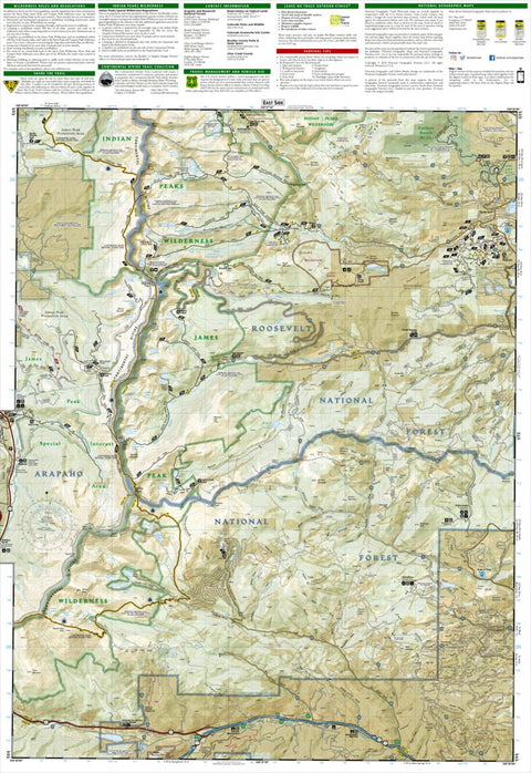 National Geographic 103 Winter Park, Central City, Rollins Pass (east side) digital map