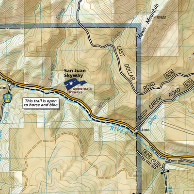 National Geographic 141 Telluride, Sliverton, Ouray, Lake City (west side) digital map