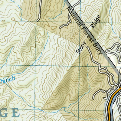 National Geographic 1504 AT Bailey Gap to Calf Mtn (map 16) digital map