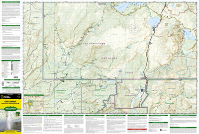 National Geographic 302 Old Faithful: Yellowstone National Park SW (south side) digital map