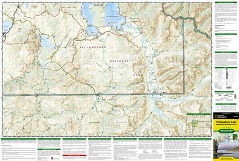 National Geographic 305 Yellowstone Lake: Yellowstone National Park SE (south side) digital map