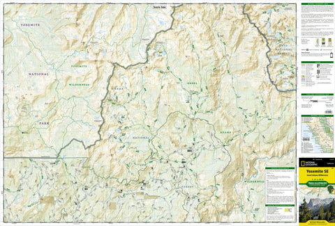 National Geographic 309 Yosemite SE: Ansel Adams Wilderness (south side) digital map