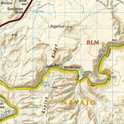 National Geographic 706 Grand Gulch, Cedar Mesa Plateau [BLM - Monticello Field Office] (main map) digital map