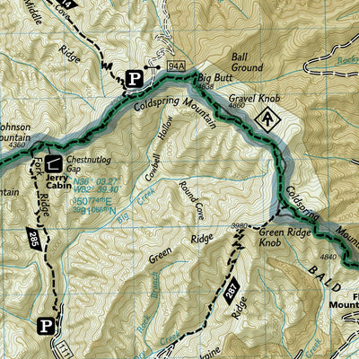 National Geographic 782 French Broad and Nolichucky Rivers [Cherokee and Pisgah National Forests] (east side) digital map