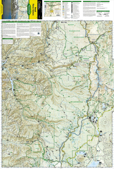 National Geographic 818 Bend, Three Sisters (west side) digital map